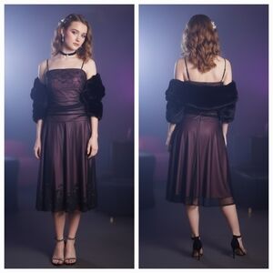 Majora M Y2K Whimsigoth Fairy Grunge Dark Romantic Mesh Beaded Drop Waist Dress